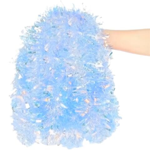 2 MT METALİZE HOLOGRAM MAVİ SİM SÜS 6,5cm