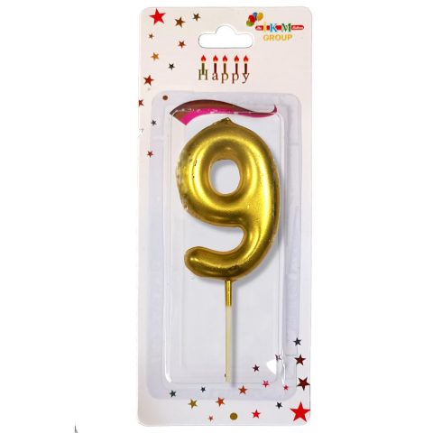 ORTA BOY 9 RAKAM GOLD MUM 10CM PK:24 KL:600