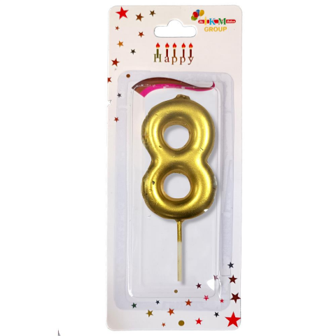 ORTA BOY 8 RAKAM GOLD MUM 10CM PK:24 KL:600