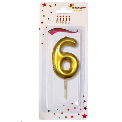 ORTA BOY 6 RAKAM GOLD MUM 10CM PK:24 KL:600