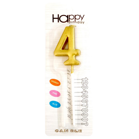 ORTA BOY 4 RAKAM GOLD MUM 10CM PK:24 KL:600