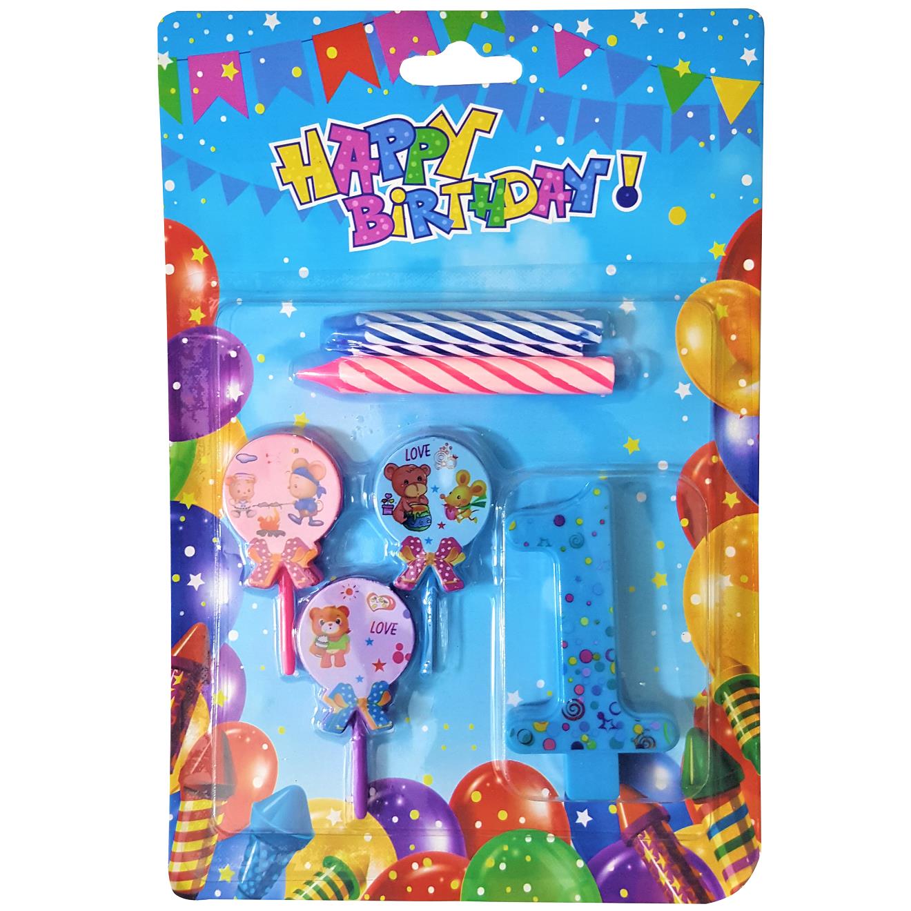 AYICIKLI MAVİ 1 RAKAM MUM