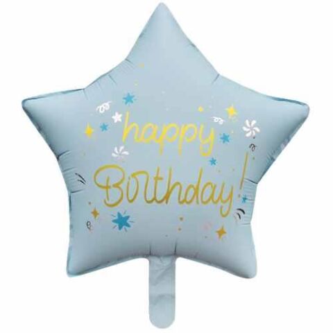 18 İNC YILDIZ HAPPY BİRTHDAY MAVİ FOLYO BALON  47*47