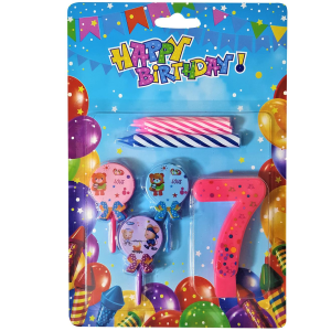 AYICIKLI PEMBE 7 RAKAM MUM