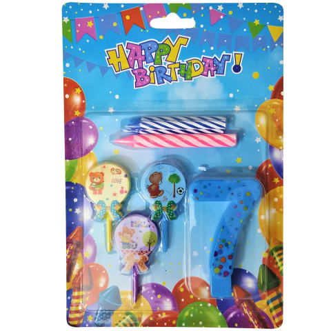 AYICIKLI MAVİ 7 RAKAM MUM