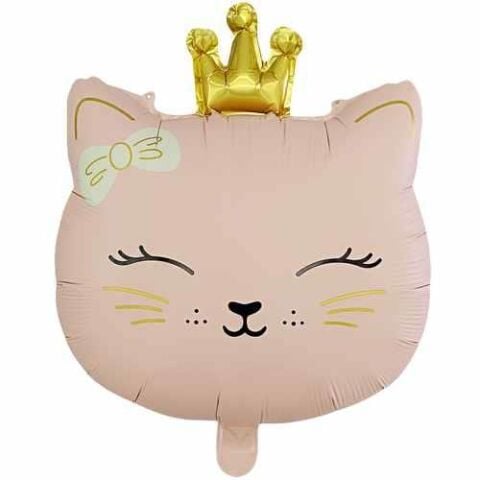 KEDİ KAFA PEMBE RENK FOLYO BALON 46,5*60,5