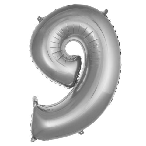 9- RAKAM 34 İNC GÜMÜŞ RENK BALON 76 CM