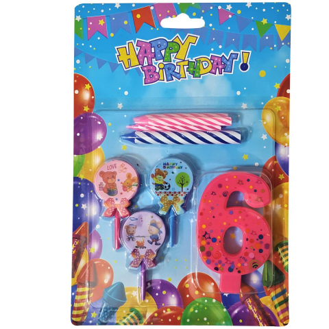 AYICIKLI PEMBE 6 RAKAM MUM