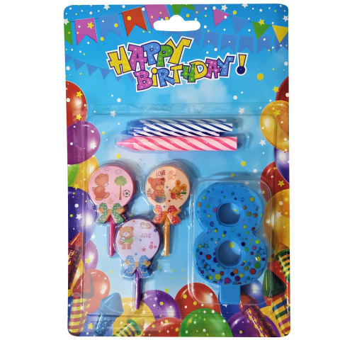 AYICIKLI MAVİ 8 RAKAM MUM