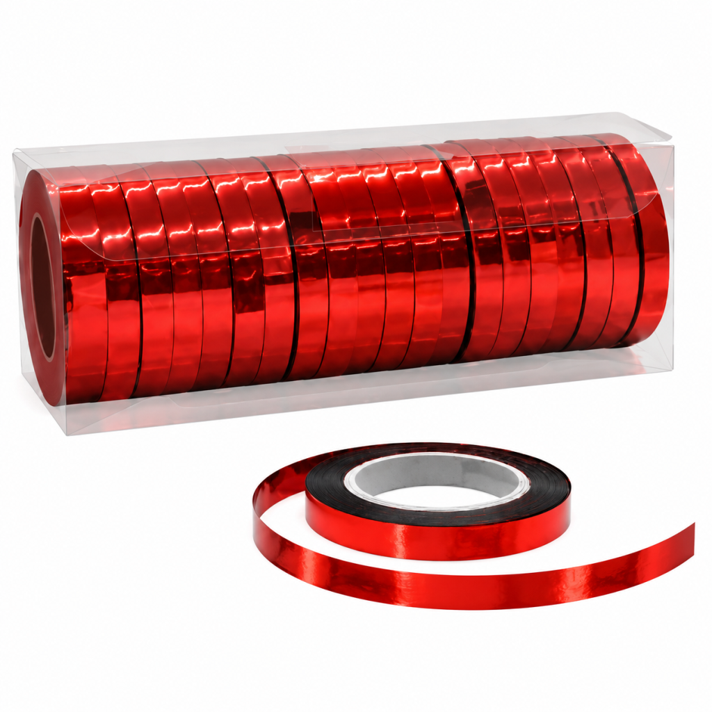 25 MT METALİZE KIRMIZI RAFYA 20 Lİ