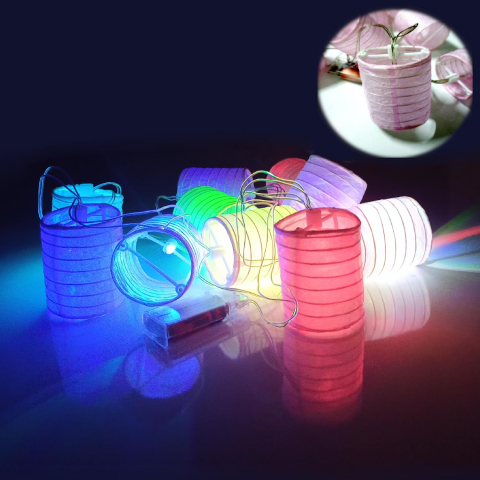 2MT 2 PİLLİ SARKIT PEMBE FENER RGB LED KAĞIT SÜS
