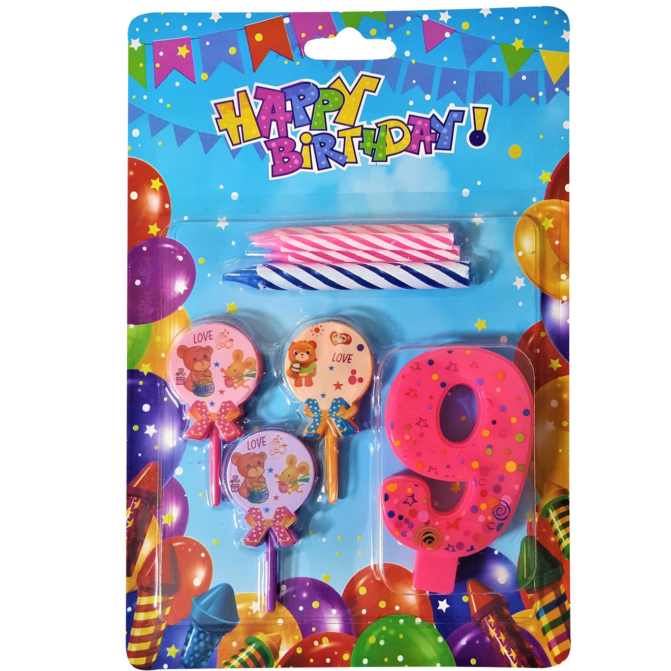 AYICIKLI PEMBE 9 RAKAM MUM