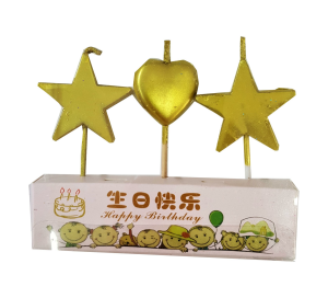 3 LÜ YILDIZ ASETATLI GOLD MUM PK:12