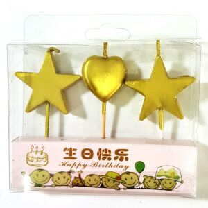 3 LÜ YILDIZ ASETATLI GOLD MUM PK:12