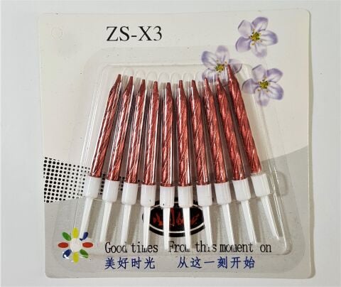 10 LU BURGULU KIRMIZI MUM 7.5CM PK:14 KL:420