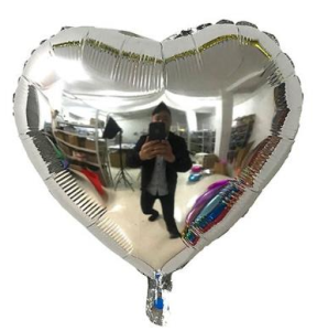 34 İNC KALP GÜMÜŞ FOLYO BALON 100 CM