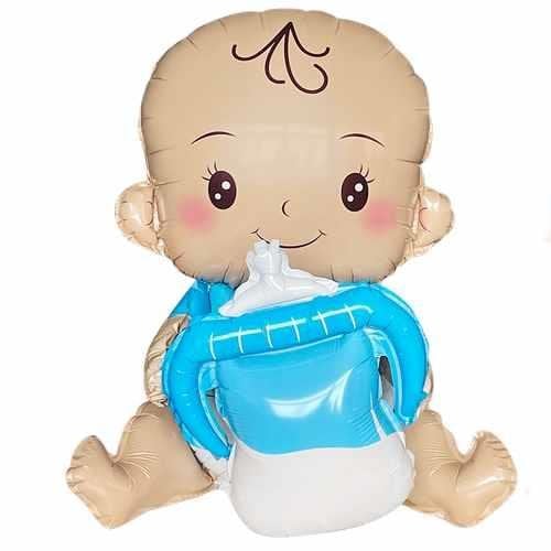 BİBERONLU BEBEK MAVİ FOLYO BALON 51*54,5