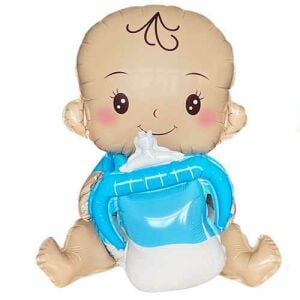 BİBERONLU BEBEK MAVİ FOLYO BALON 51*54,5