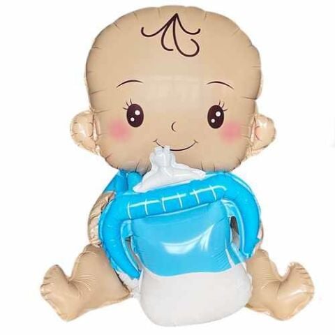 BİBERONLU BEBEK MAVİ FOLYO BALON 51*54,5