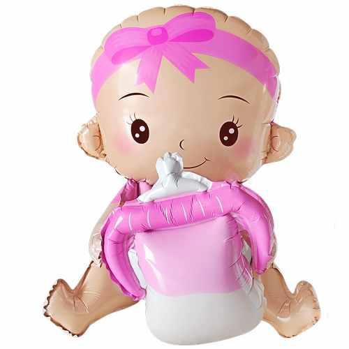 BİBERONLU BEBEK PEMBE FOLYO BALON 51*54,5