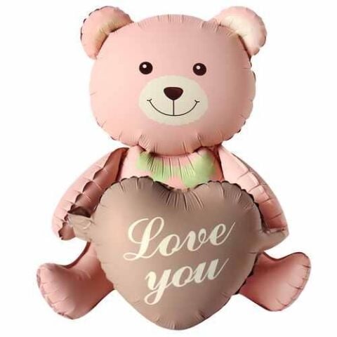 KARAMEL KALPLİ OTURAN AYI FOLYO BALON 105,5*66,5