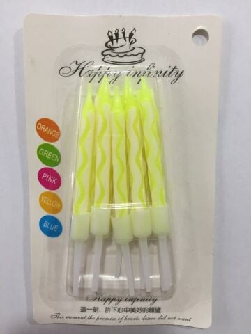 10 LU KÜÇÜK BURGULU SARI MUM 7.5 CM PK:50 KL:600