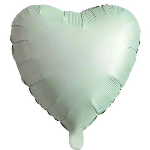 18 İNC KALP RETRO YEŞİL RENK FOLYO BALON