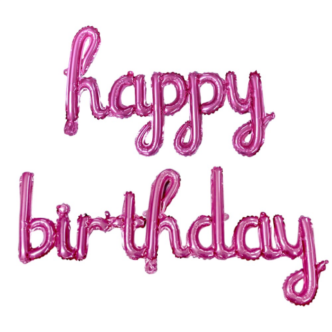 EL YAZILI HAPPY BİRTHDAY PEMBE SET BALON