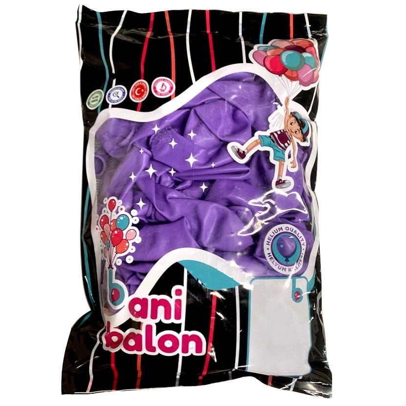 12 BANİ PASTEL BALONU VİOLET 100 LÜ