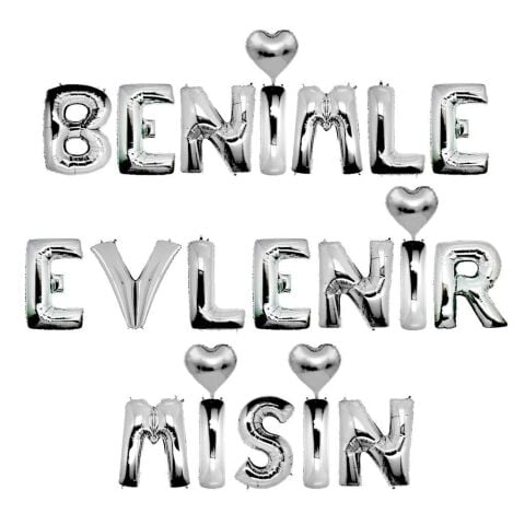 BENİMLE EVLENİRMİSİN GÜMÜŞ SET BALON