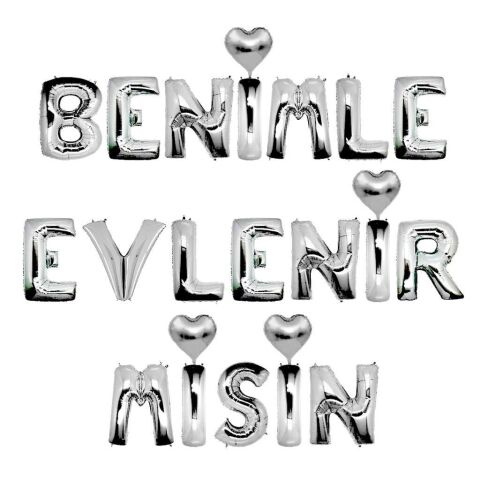 BENİMLE EVLENİRMİSİN GÜMÜŞ SET BALON