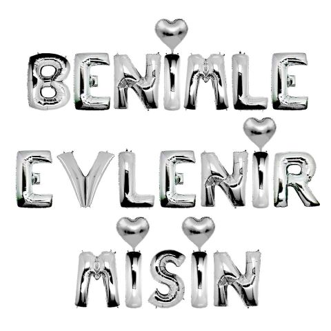 BENİMLE EVLENİRMİSİN GÜMÜŞ SET BALON