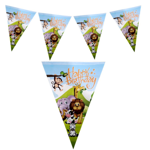 SAFARİ HAPPY BİRTHDAY ÜÇGEN FLAMA