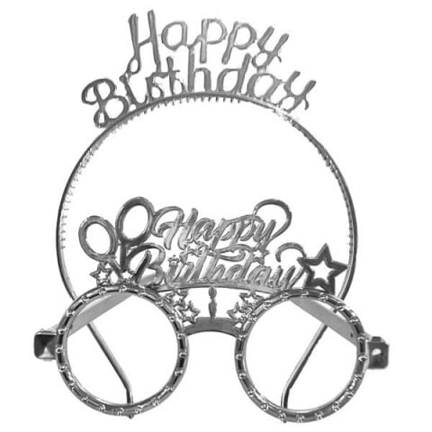 MİKA TAÇ GÖZLÜK HAPPY BİRTHDAY GÜMÜŞ