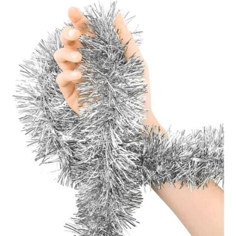 2 MT METALİZE GÜMÜŞ SİM SÜS 6,5cm