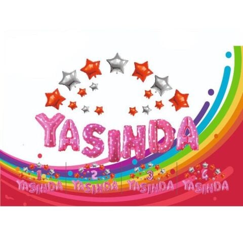 YILDIZLI YAŞINDA PEMBE SET BALON