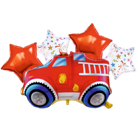 İTFAİYE ARABASI 5 Lİ SET FOLYO BALON