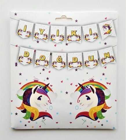 BÜYÜK BANNER UNİCORN İYİKİ DOĞDUN UZAR YAZI