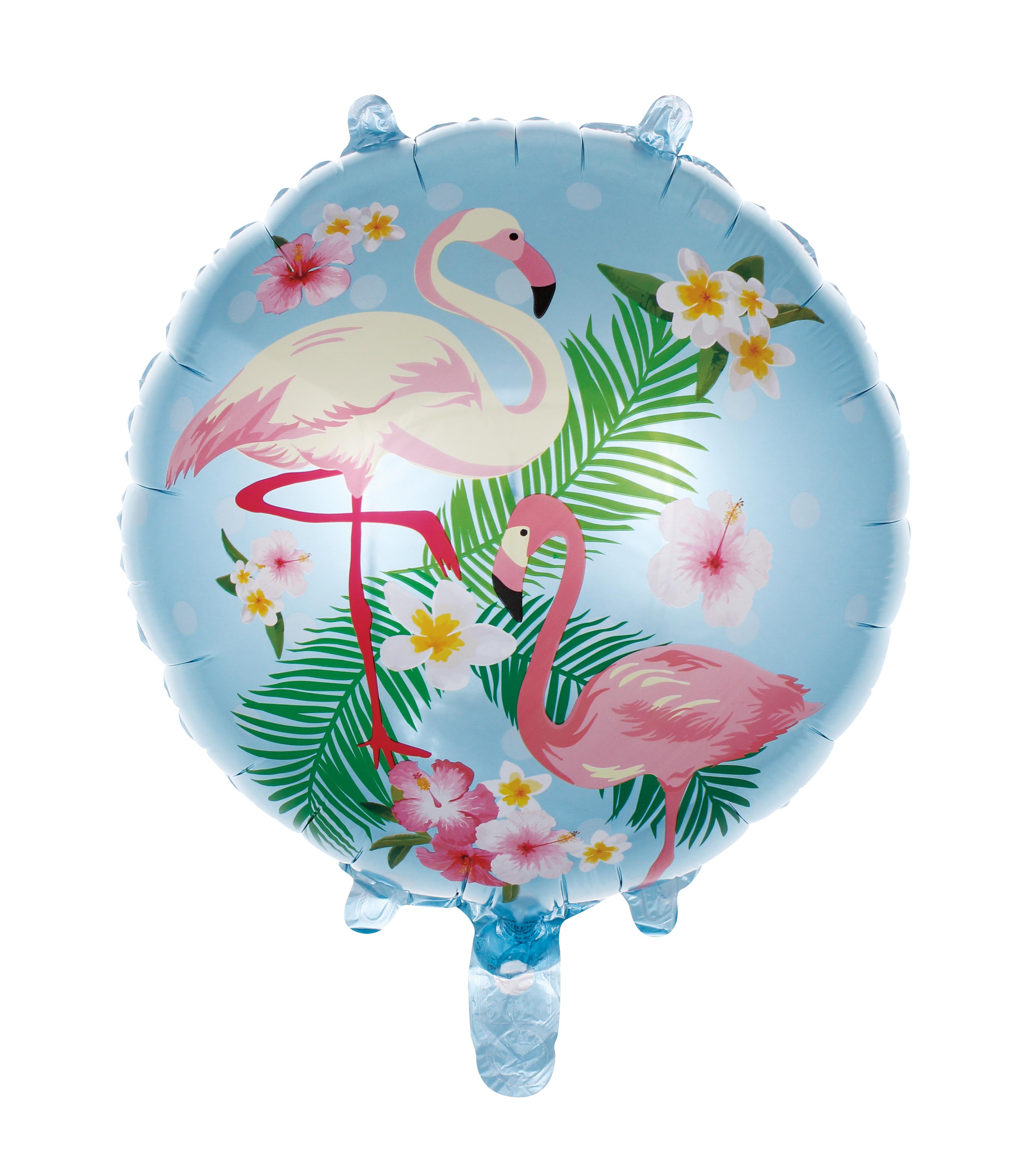 18 İNC YUVARLAK FLAMİNGO MAVİ FOLYO BALON  43*43
