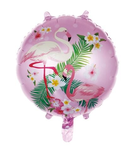 18 İNC YUVARLAK FLAMİNGO PEMBE FOLYO BALON  43*43