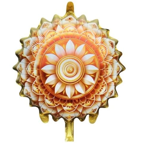 18 İNC YUVARLAK RAMAZAN MOTİFLİ SARI FOLYO BALON 49,5*51,5