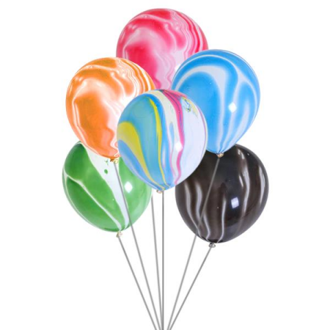 6 LI MERMER RENKLİ LATEKS  BALON