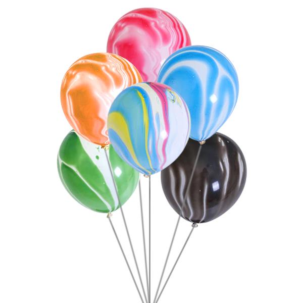 6 LI MERMER RENKLİ LATEKS  BALON
