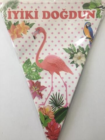 FLAMİNGO İYİKİ DOĞDUN ÜÇGEN FLAMA