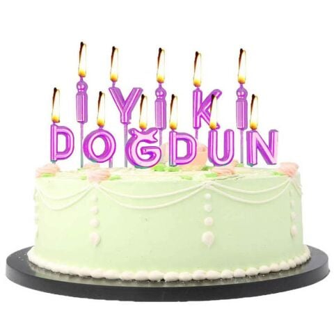 İYİKİ DOĞDUN PEMBE MUM  PK:12 KL:600
