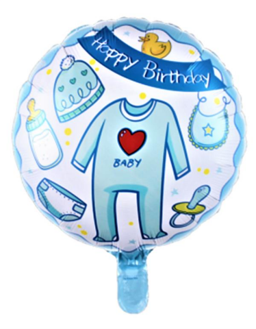 18 İNC YUVARLAK BABY MAVİ RENK FOLYO BALON  43*43