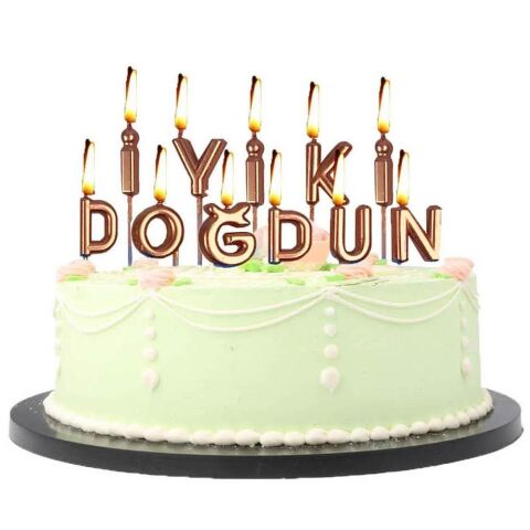 İYİKİ DOĞDUN ROSEGOLD MUM  PK:12 KL:600