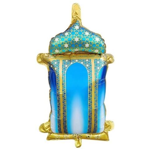 18 İNC RAMAZAN KANDİL FİGÜRLÜ MAVİ FOLYO BALON 59.5*58