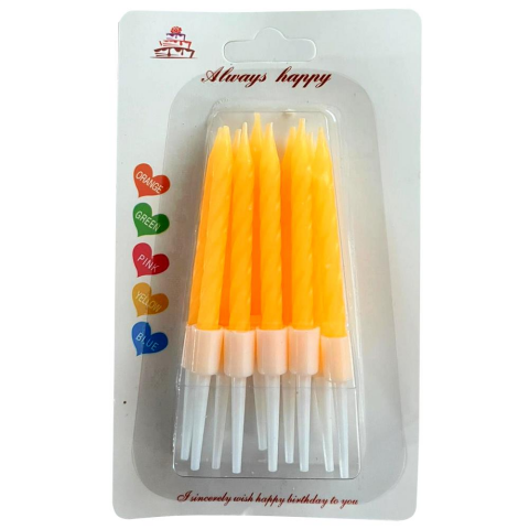 10 LU KÜÇÜK BURGULU TURUNCU MUM 7.5 CM PK:50 KL:600